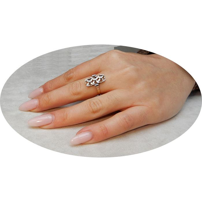 Ring, Diamant, Tralie, 14K Goud