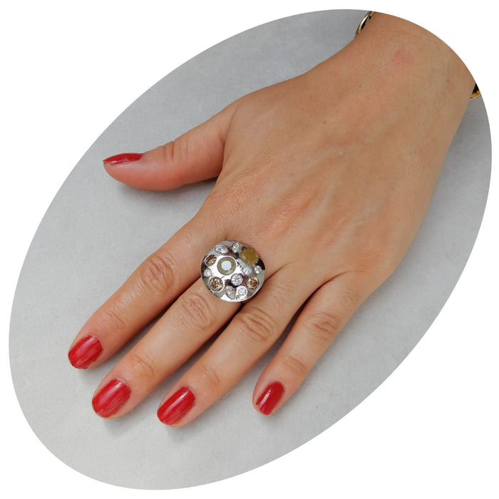 Ring, Diamant Cocktail, 18K Witgoud
