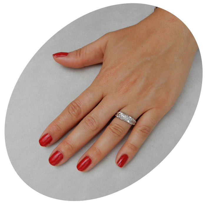 Ring, Diamant, Gourmette, 14K Witgoud