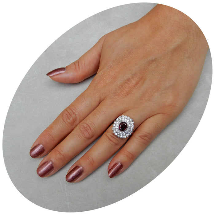 Ring, Siam Robijn, Diamant, 18K
