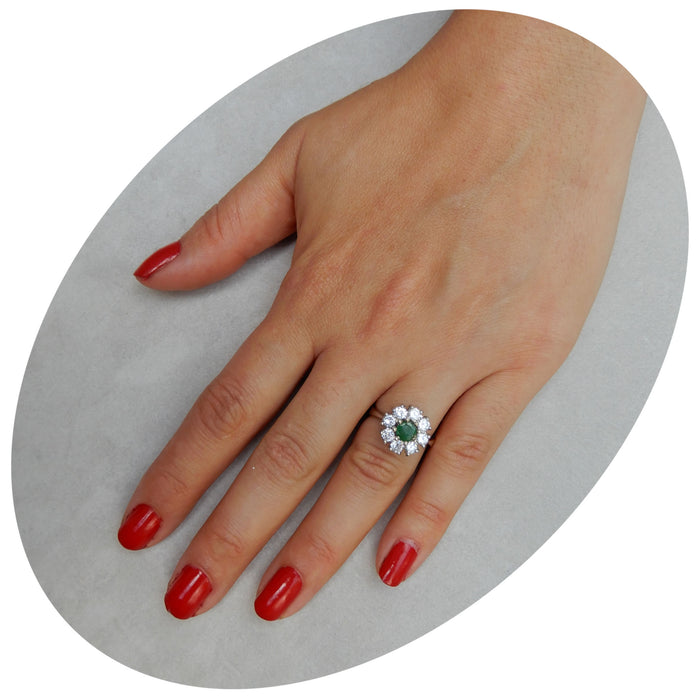 Ring, Smaragd, Diamant, 18K