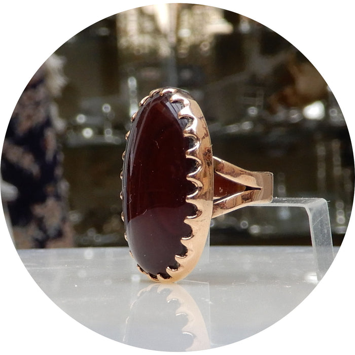 Ring, Agaat, 14K Rood Goud