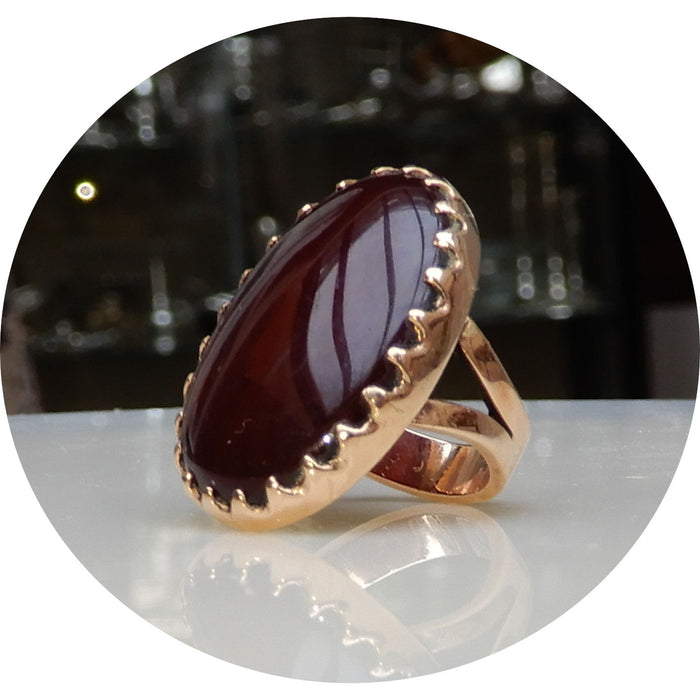 Ring, Agaat, 14K Rood Goud