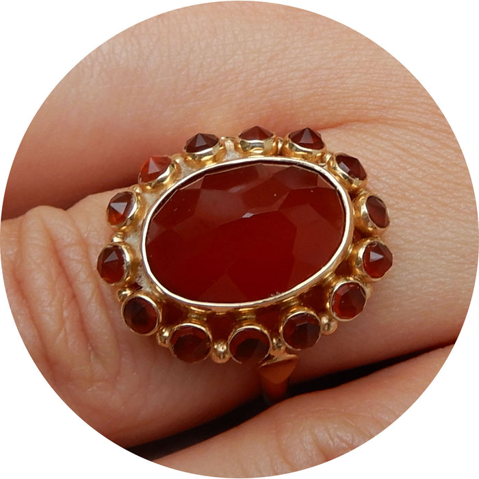 Ring, Carneool, 14K-Goud