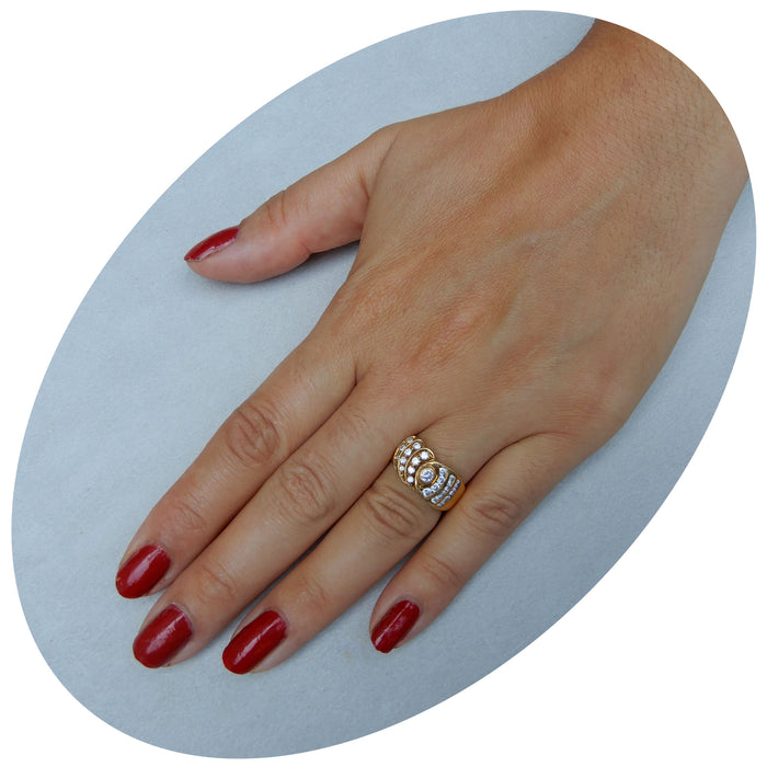 Bandring, Diamant, 14K Geelgoud
