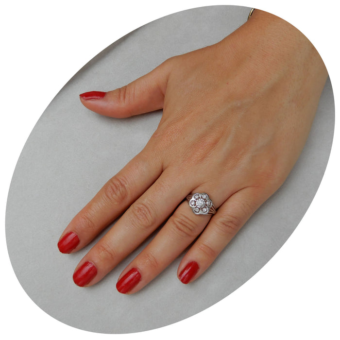 Ring, Diamant, Ajour, 18K Witgoud
