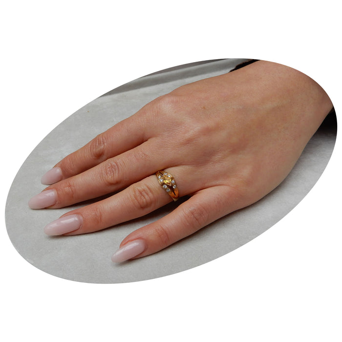 Ring, Gele Diamant, 18K Goud
