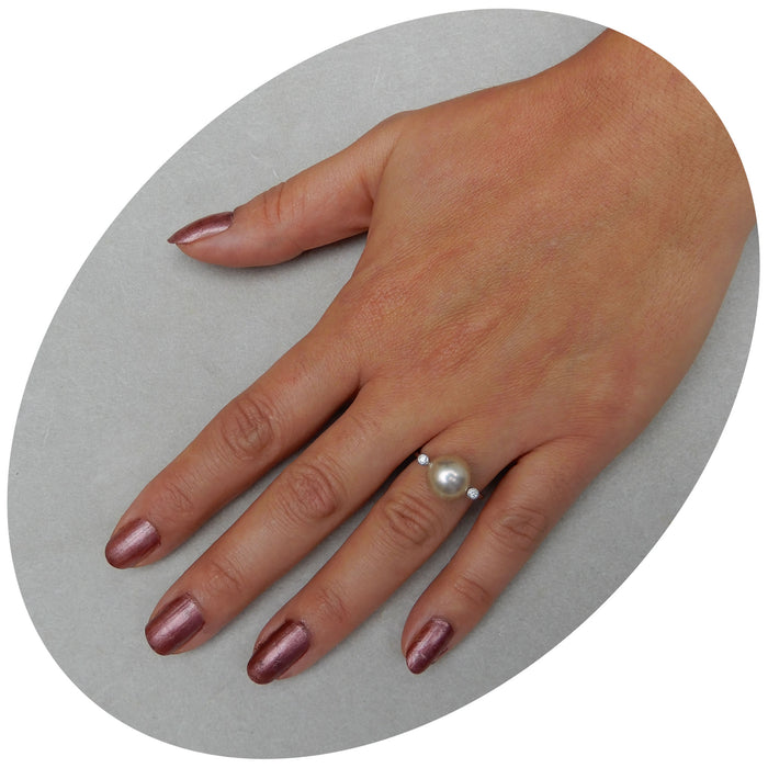 Ring, Zuidzee Parel, 18K Witgoud