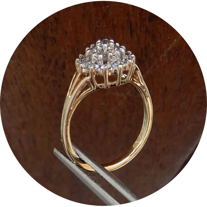 Rozetring, Diamant, 14K Goud