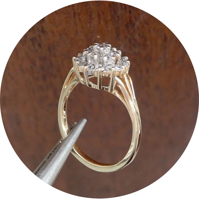 Rozetring, Diamant, 14K Goud
