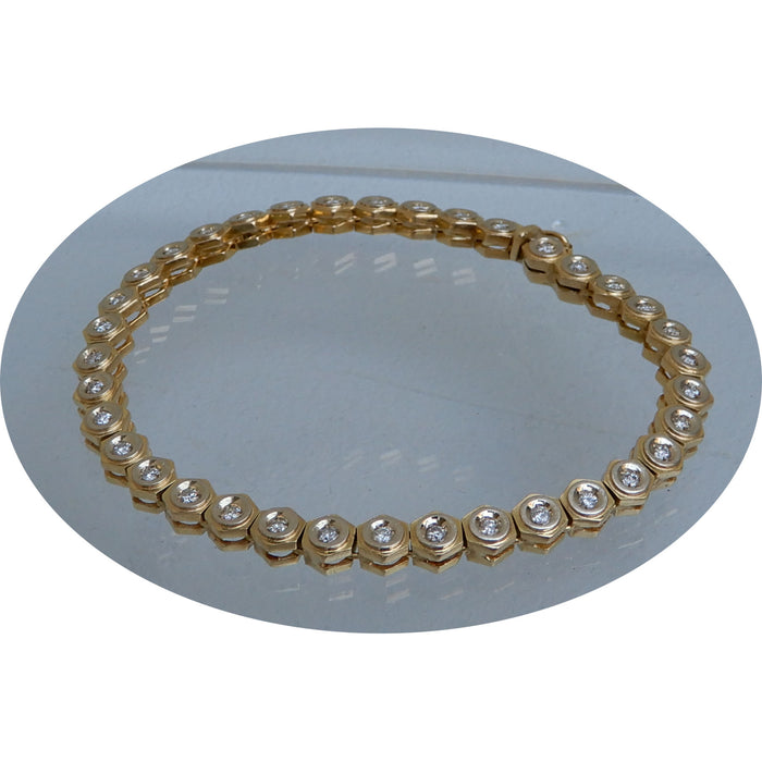 Tennisarmband, Diamant, 18K Geelgoud