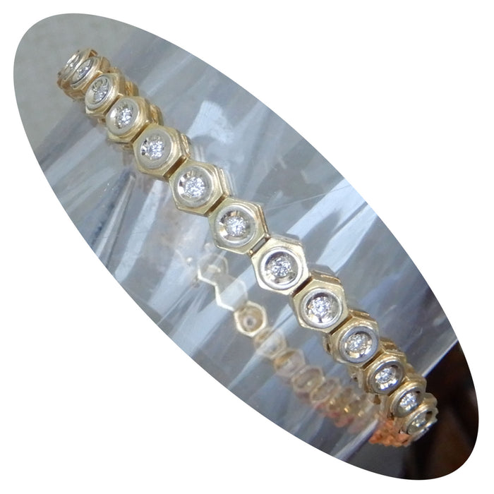 Tennisarmband, Diamant, 18K Geelgoud