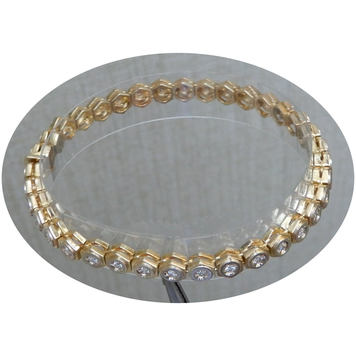 Tennisarmband, Diamant, 18K Geelgoud