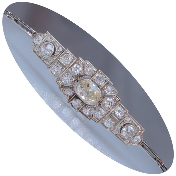 Armband, Diamant, 14K Witgoud, Art Deco