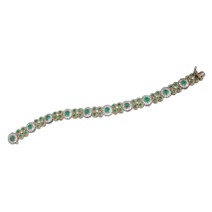 Tennisarmband, Smaragd, Diamant, 14K