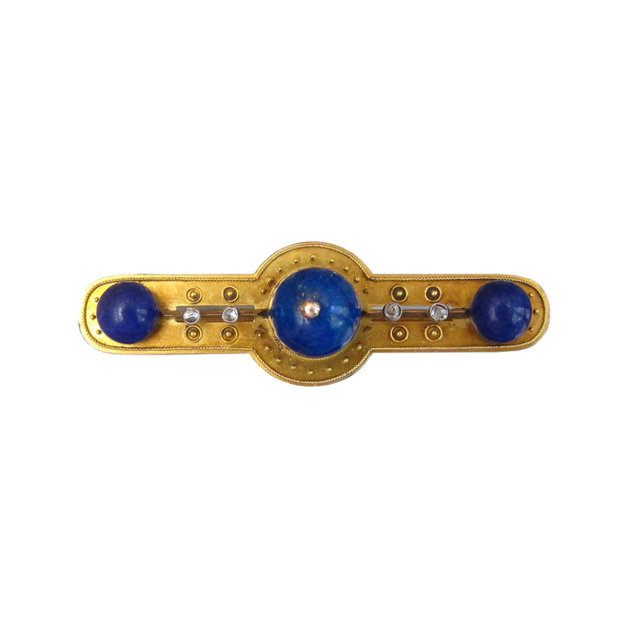 Broche, Lapis Lazuli, 14K Goud, Vintage