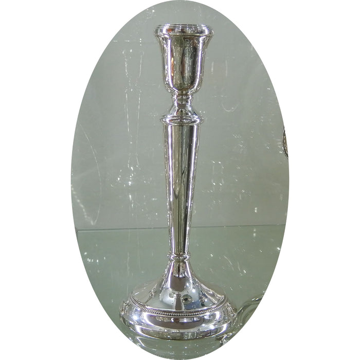 Zilveren Kandelaar, Parelrand, 24 cm