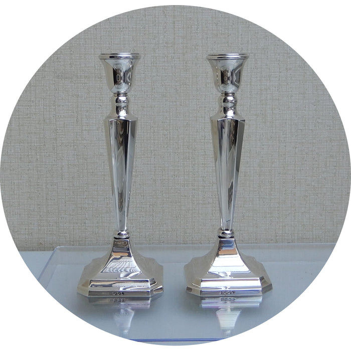 Zilveren Kandelaars, Concave, Van Kempen, Vintage