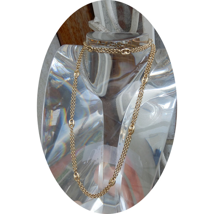 Collier, Armband, Koffieboon, 14K