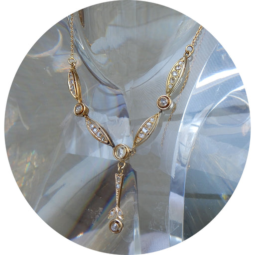 Collier, Roosdiamant, 14K Goud