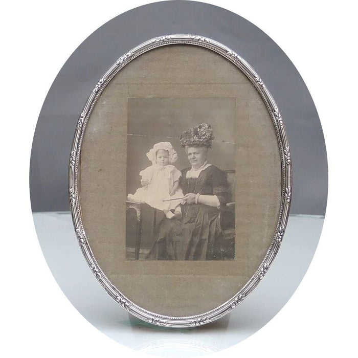 Zilveren Fotolijst, Ovaal, 11 x 15 cm, Vintage