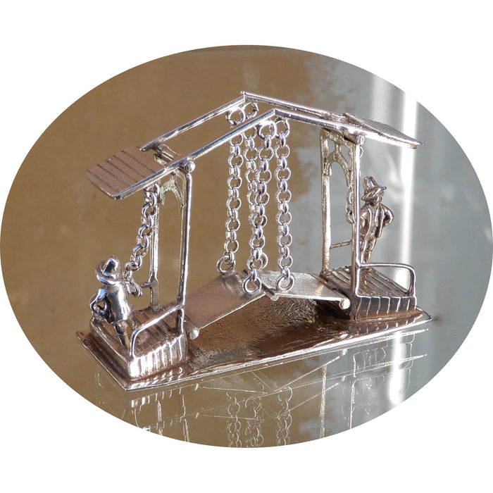 Miniatuur Zilveren Ophaalbrug-Dubbel, Vintage