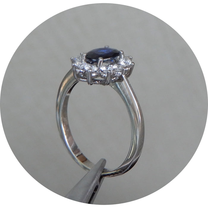 Ring, Saffier, Diamant, 14K