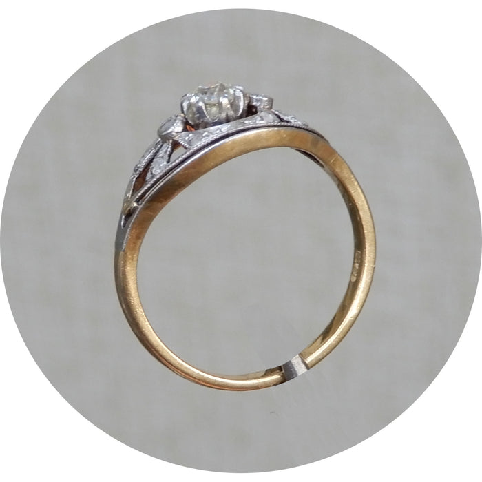 Ring, Diamant, 18K, Vintage