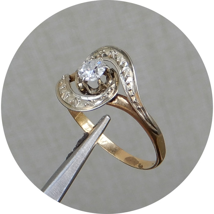 Ring, Diamant, 14K Vintage