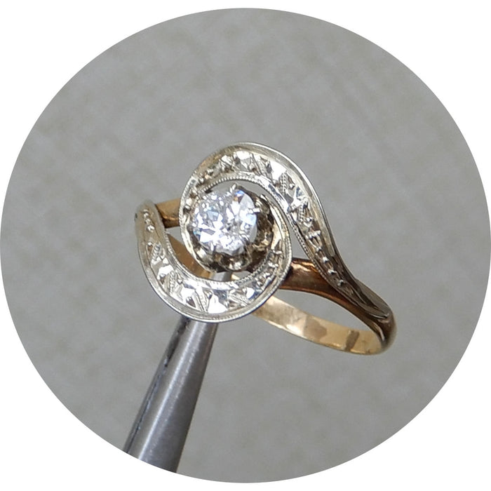Ring, Diamant, 14K Vintage
