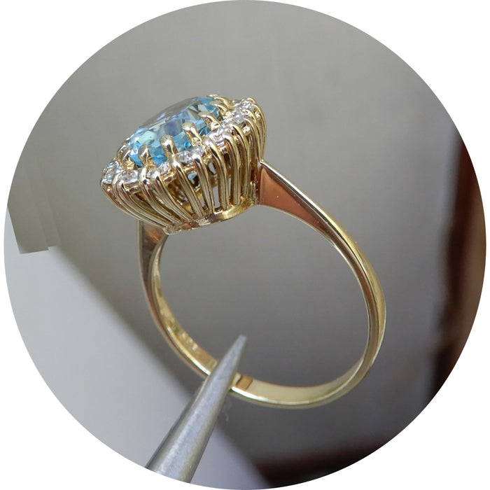 Ring, Topaas, Diamant, Vintage