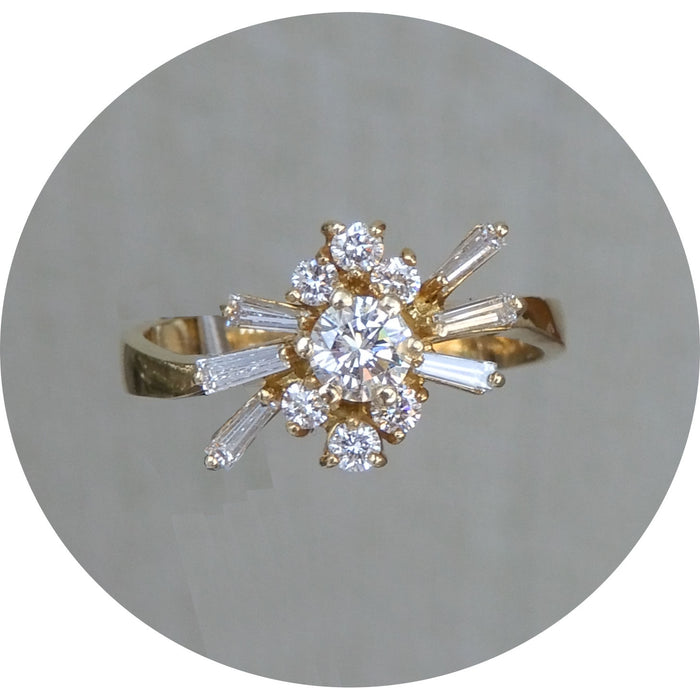 Ring, Diamant, Cluster, 18K Goud