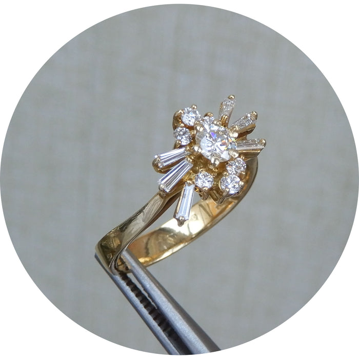 Ring, Diamant, Cluster, 18K Goud