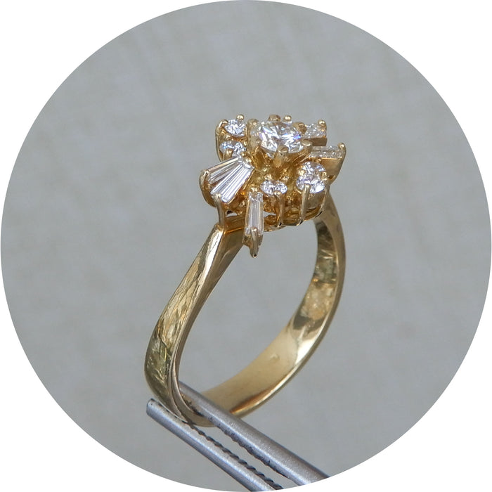 Ring, Diamant, Cluster, 18K Goud