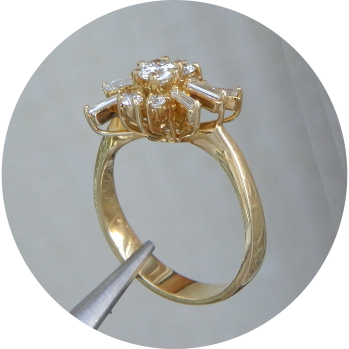 Ring, Diamant, Cluster, 18K Goud