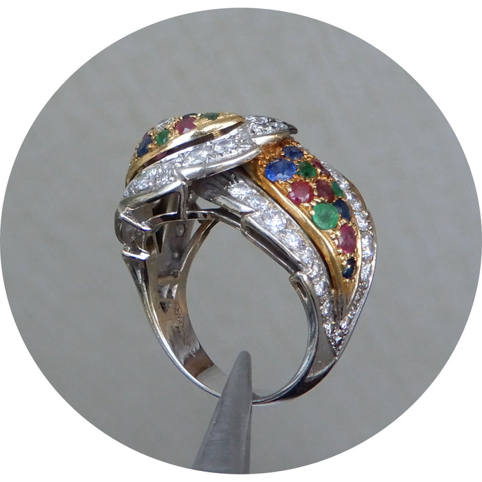 Ring, Maharadja, Robijn, Diamant, 18K