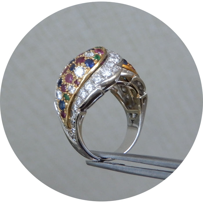 Ring, Maharadja, Robijn, Diamant, 18K