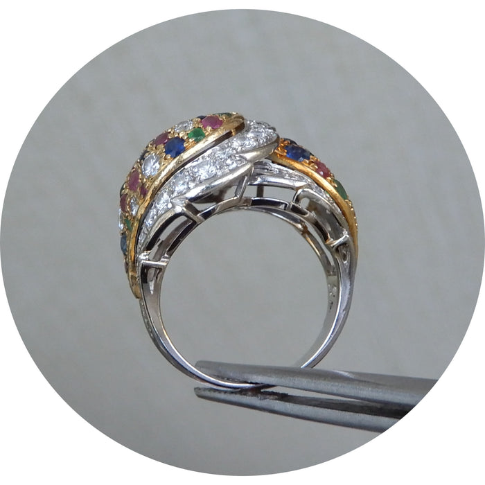 Ring, Maharadja, Robijn, Diamant, 18K