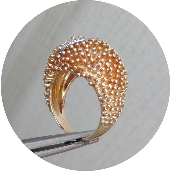 Ring, Bombe, Spijkers, Diamant, 14K