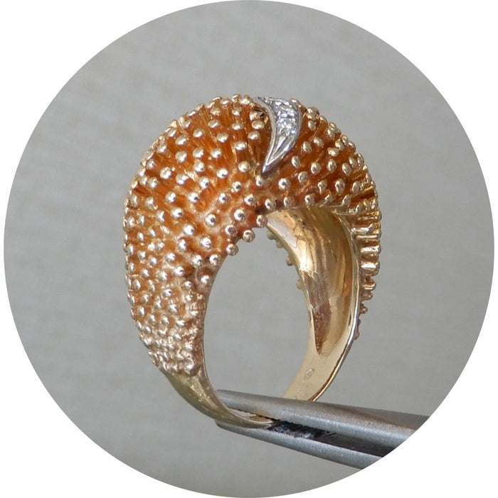 Ring, Bombe, Spijkers, Diamant, 14K