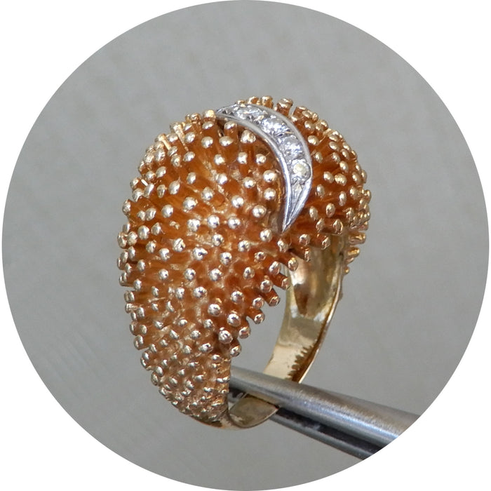 Ring, Bombe, Spijkers, Diamant, 14K