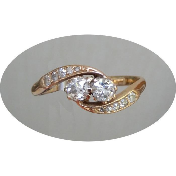 Ring, Toi et Moi, Diamant, Vintage