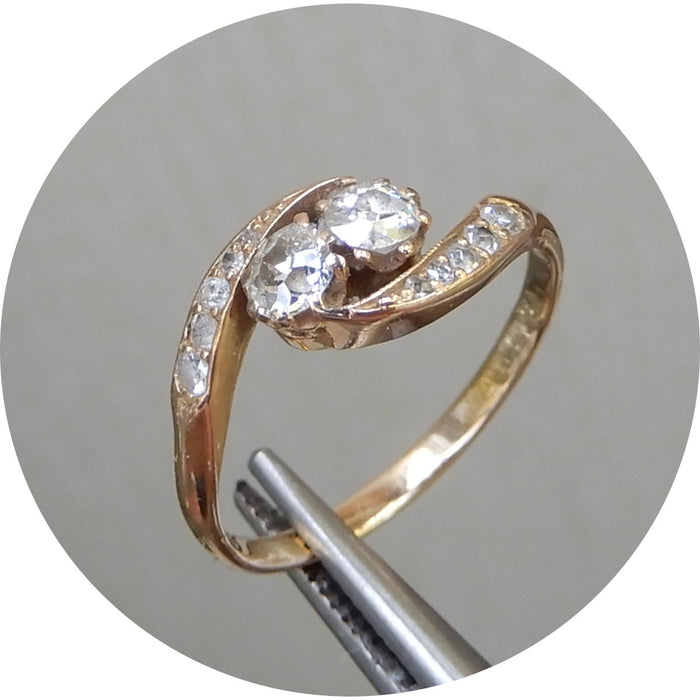 Ring, Toi et Moi, Diamant, Vintage