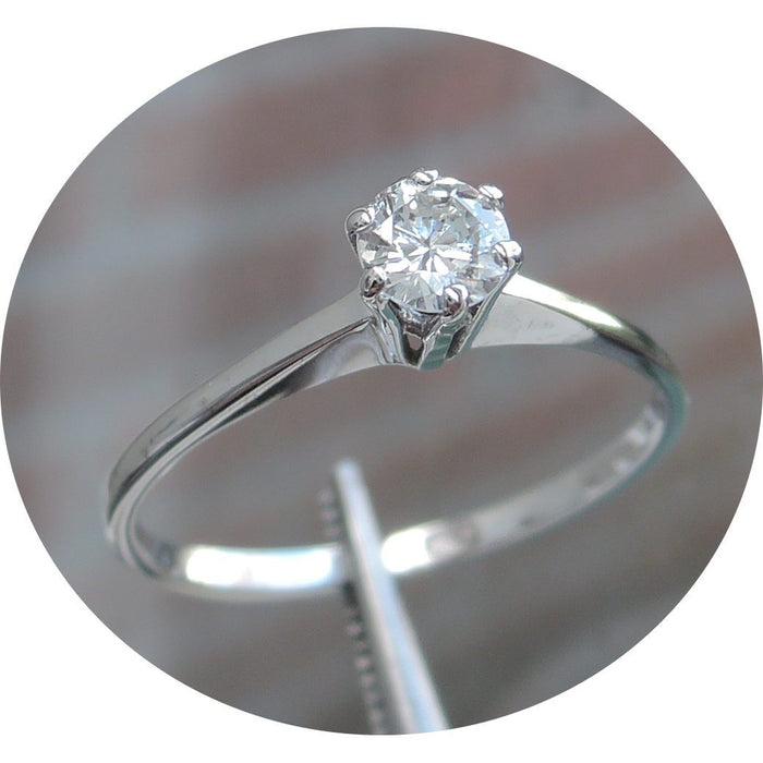 Ring, Diamant Solitair, 14K Witgoud