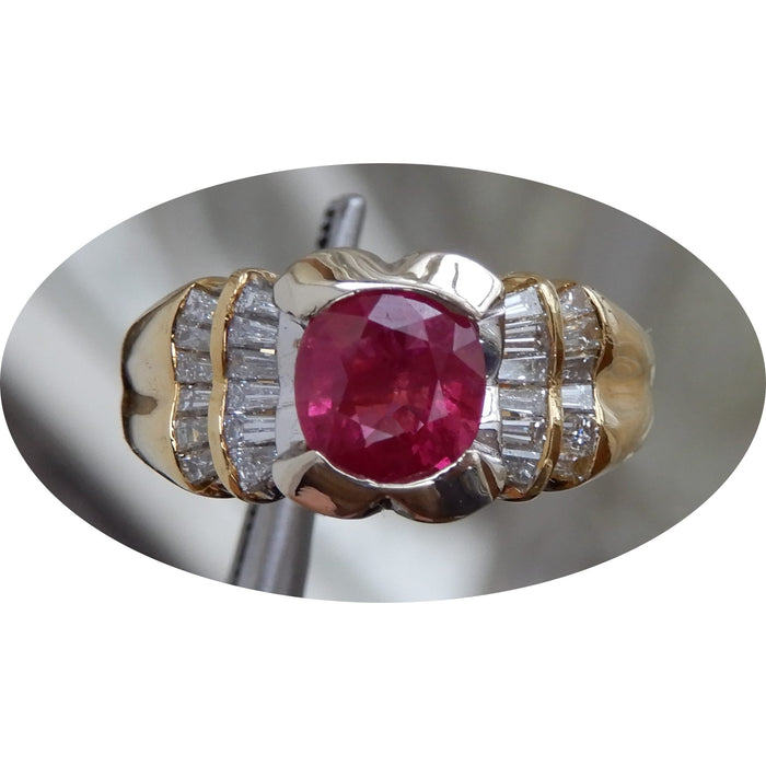 Ring, Robijn, Myanmar, Diamant, 18K