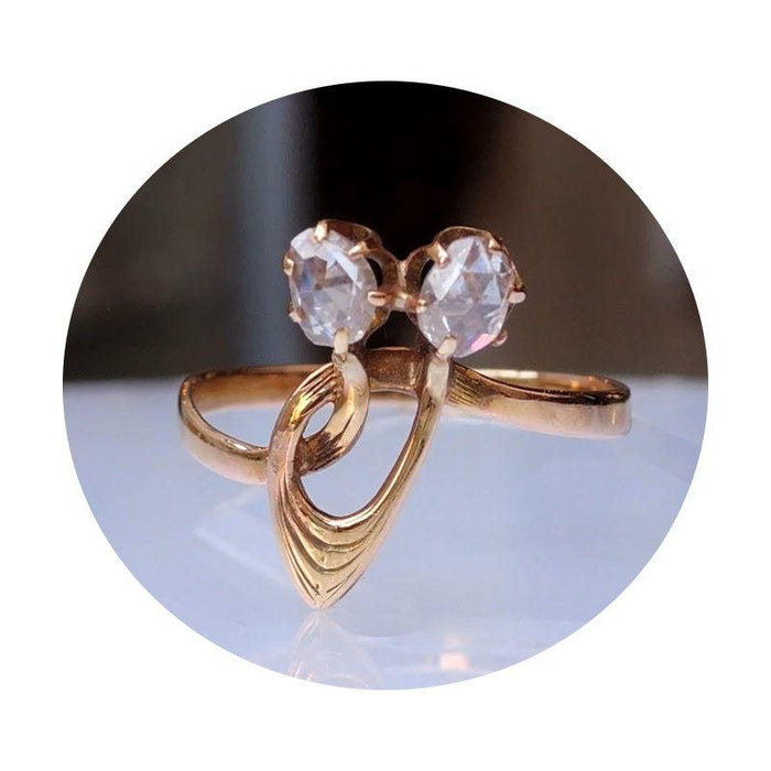 Ring, Roosdiamant, 14K, Vintage