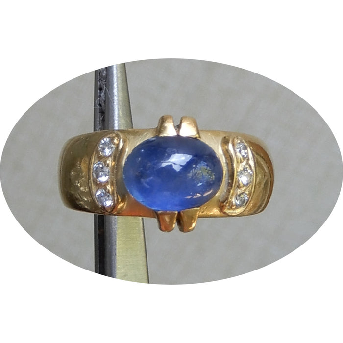 Bandring, Saffier, Diamant, 18K Goud