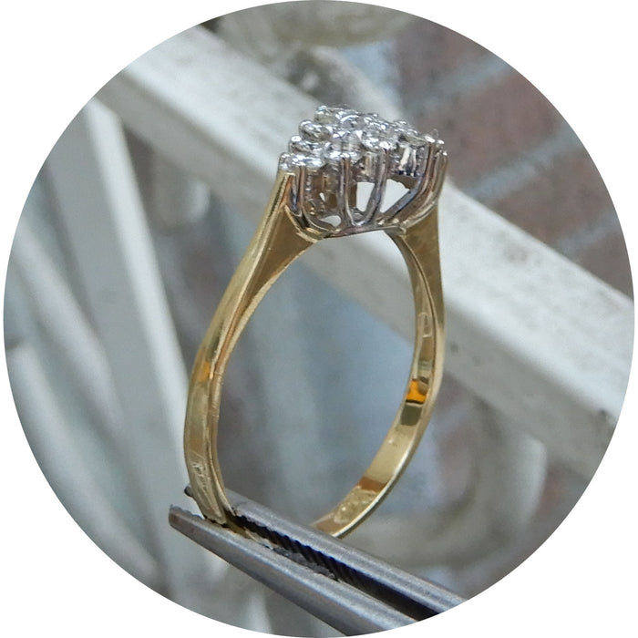 Ring, Diamant, Ruitvorm, 18K