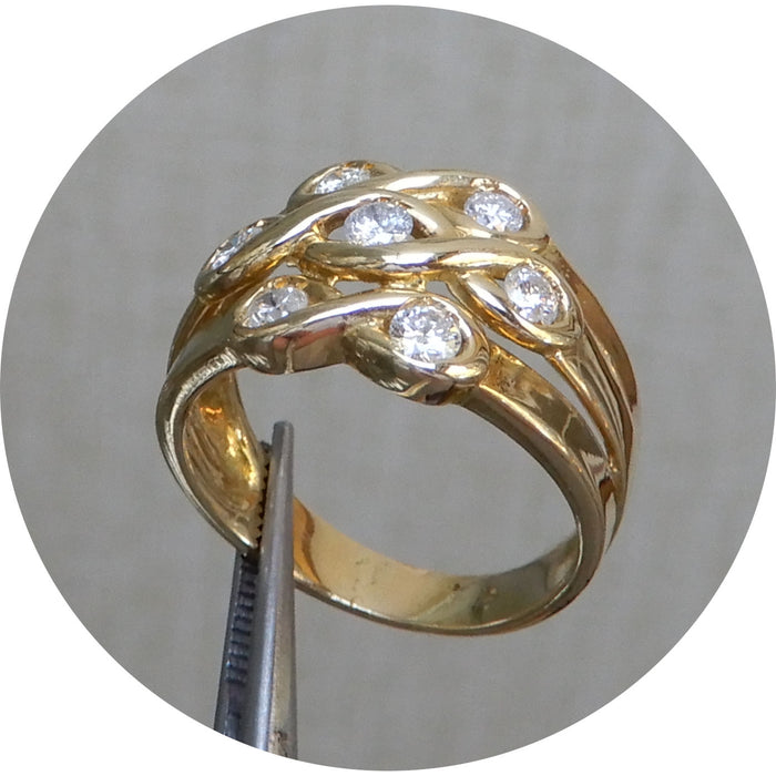 Ring, Diamant, Gevlochten 18K