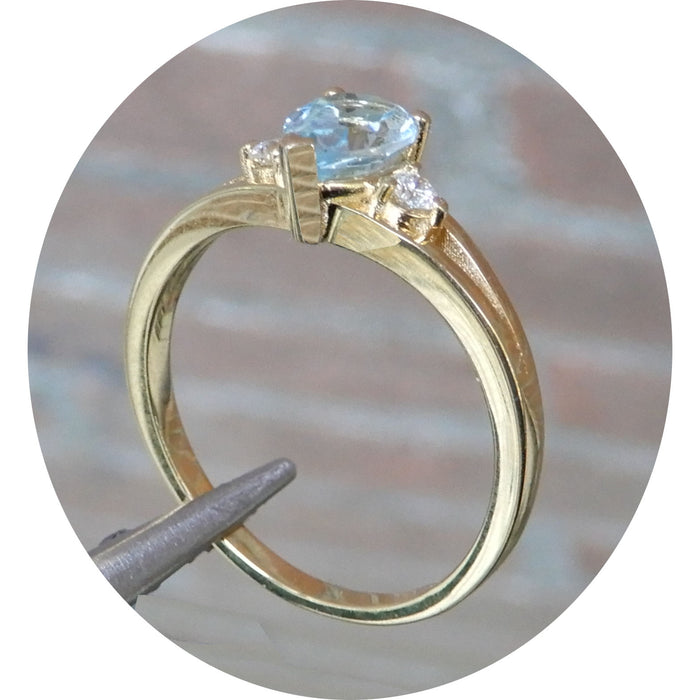 Ring, Topaas, Pendeloque, Diamant, 18K